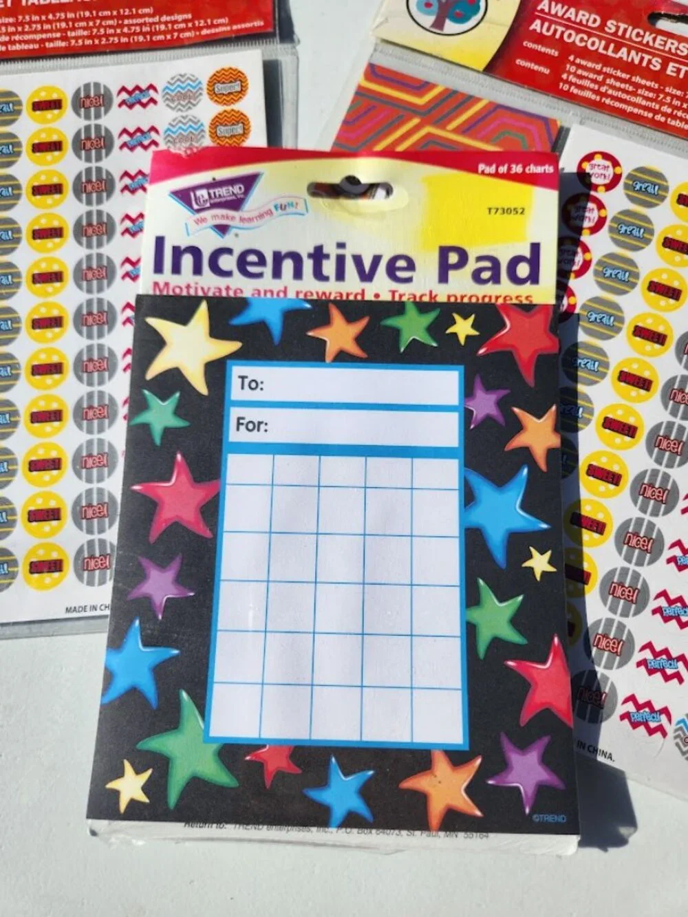 Classroom Supplies School Award / Recognition Pad, Stickers Behaviors Charts Pro